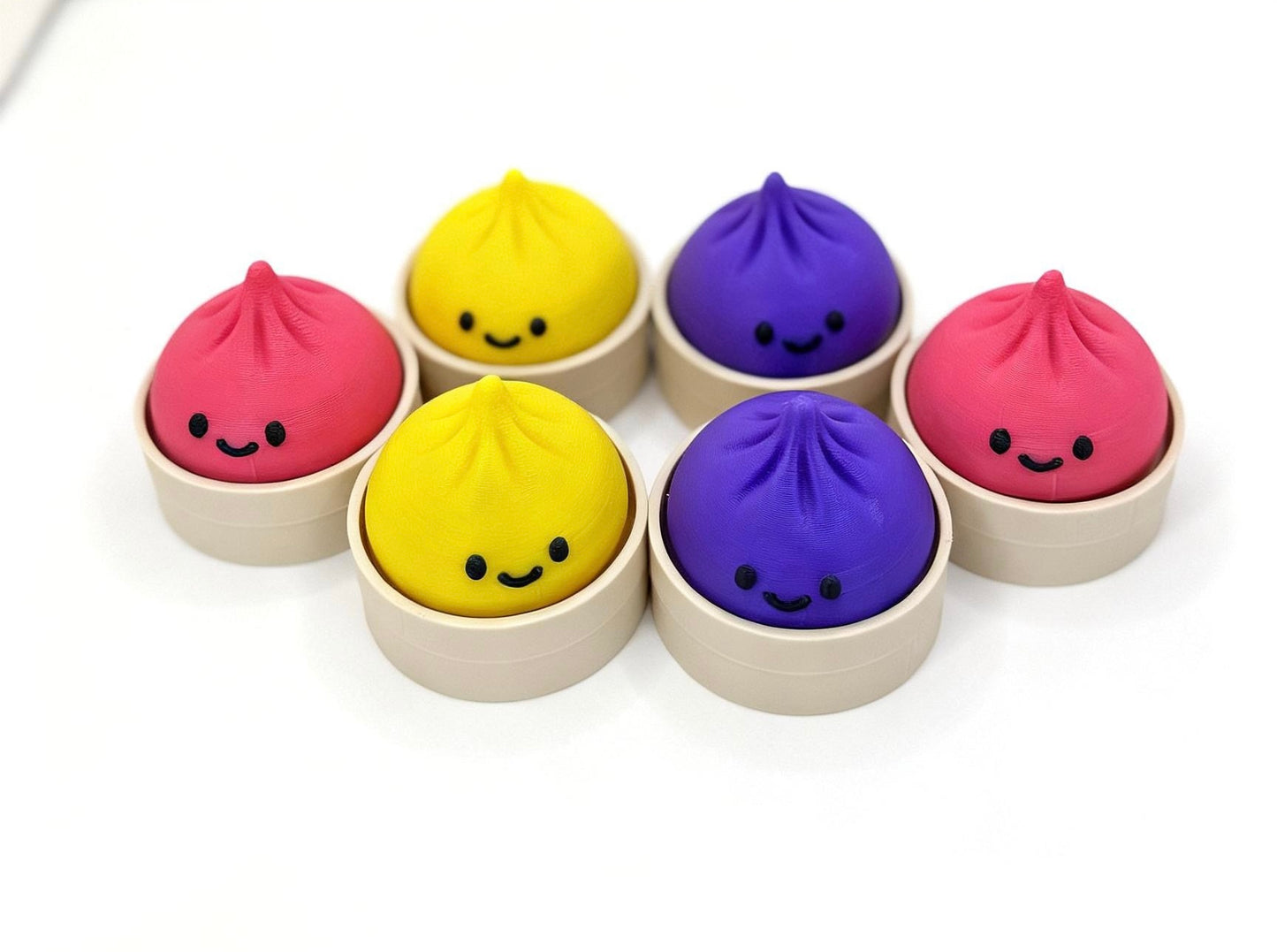 3D Printed Dumpling Fidget Clicker Toy | Steamer Basket Desk Accessory