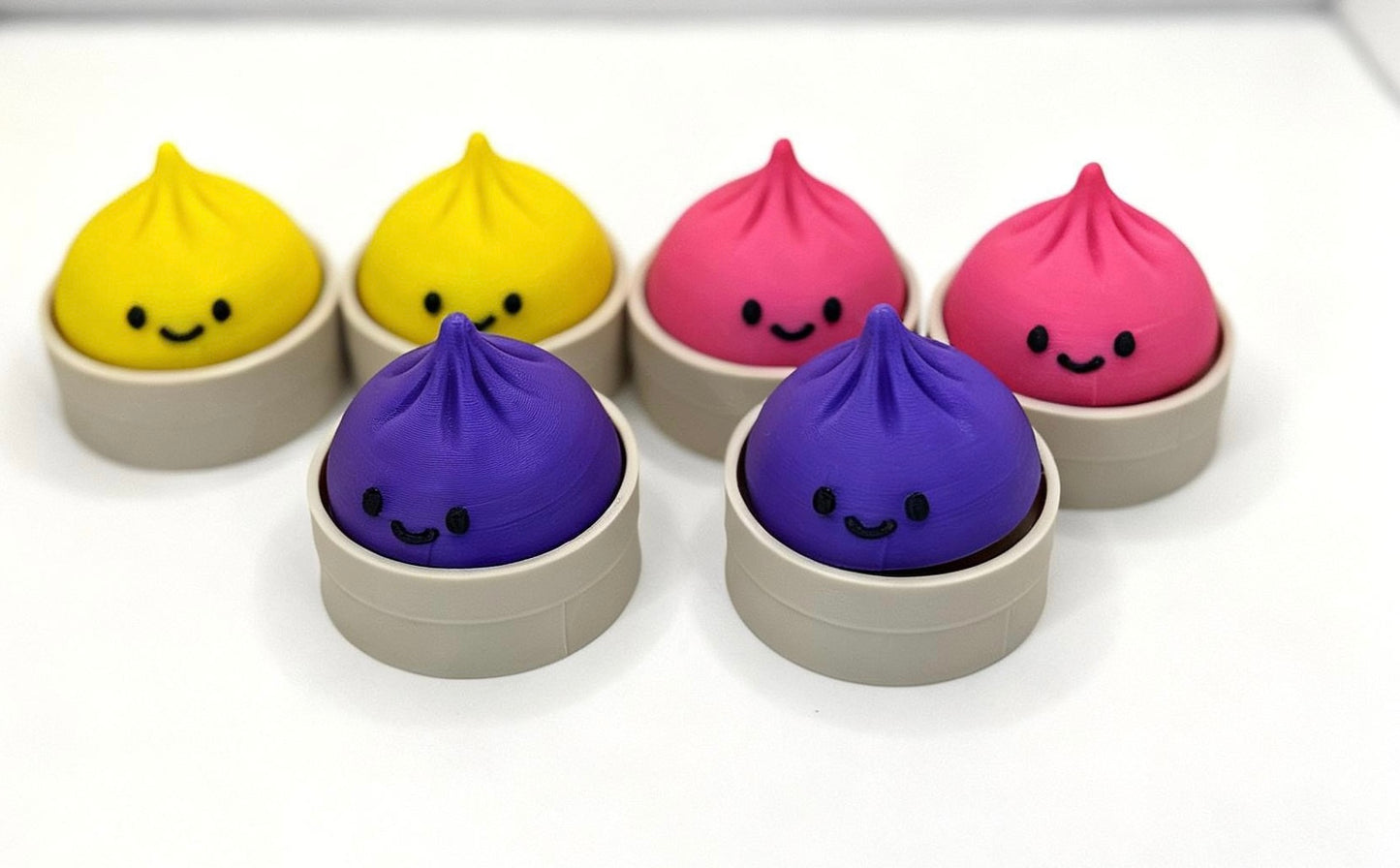 3D Printed Dumpling Fidget Clicker Toy | Steamer Basket Desk Accessory